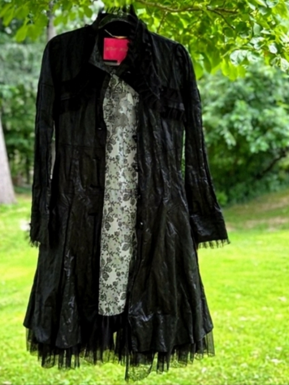 🖤Vtg Betsey Johnson Whimsigoth Crinoline Trench Coat